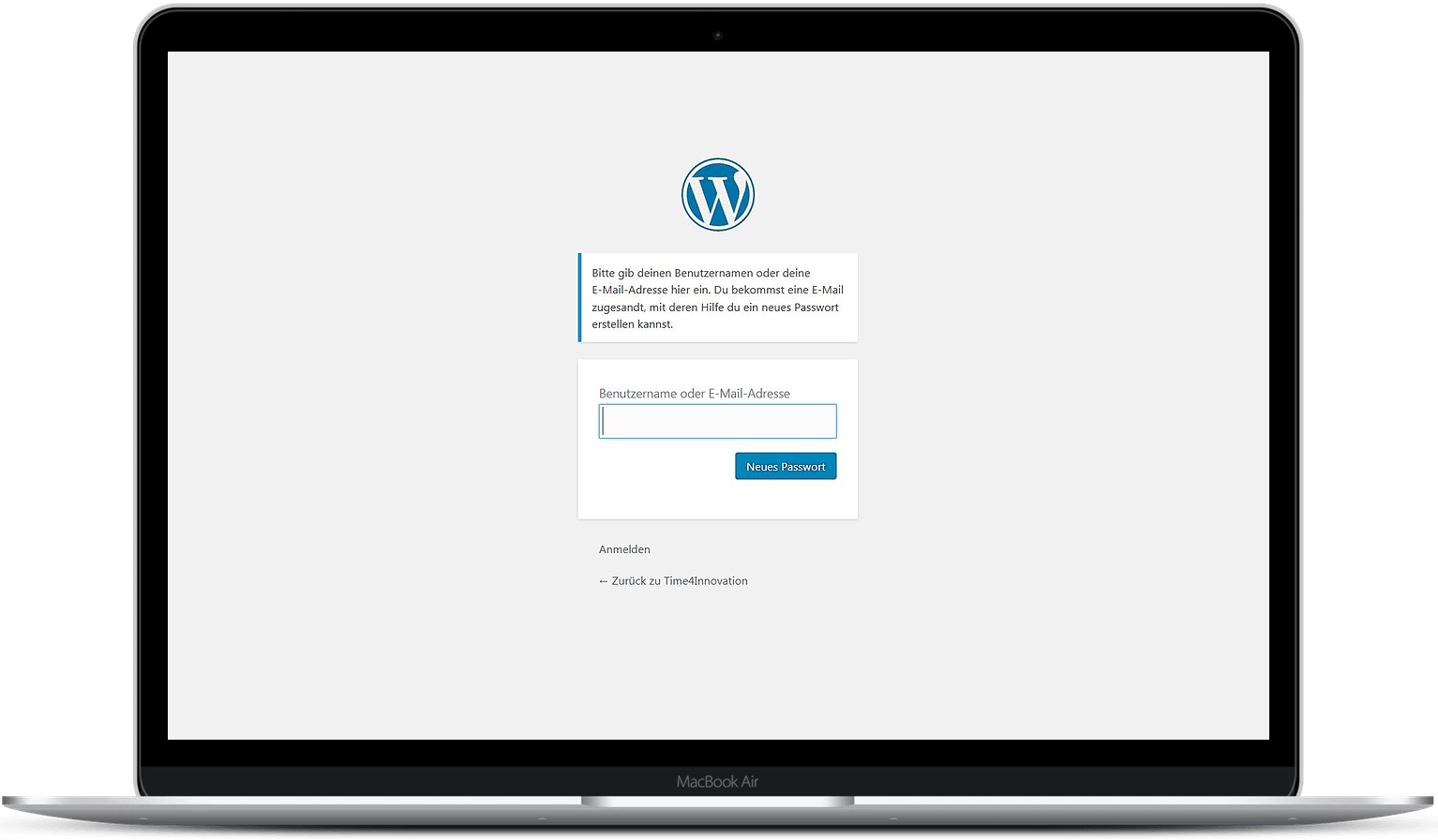 WordPress Passwort über Loginmaske zurücksetzen